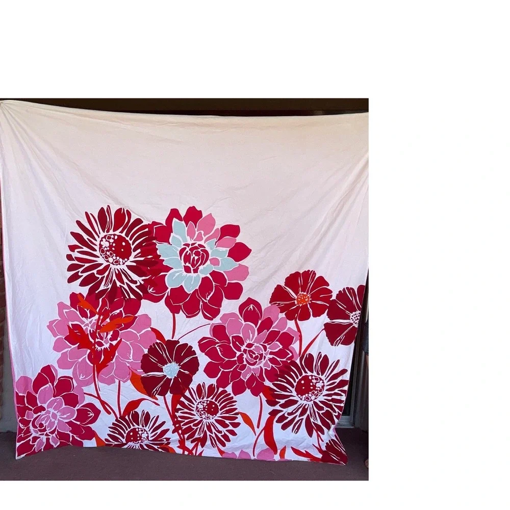 Pottery Barn Teen Kensington Duvet Cover Full Queen Red Pink White Reversible